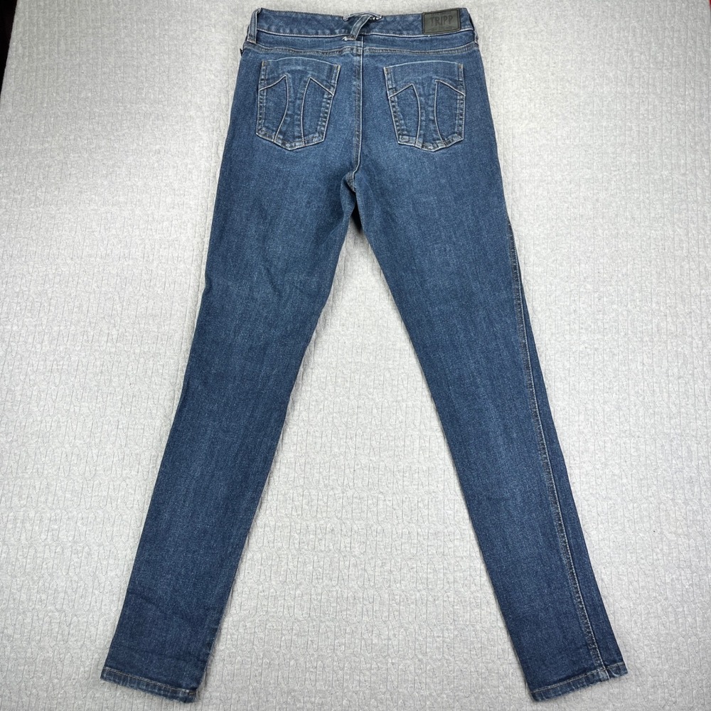 Tripp NYC Skinny Jeans Womens 7/28 x31 Blue Dark Wash Skull Rivet Daang Goodman